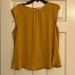 Loft Peplum top. Golden yellow, size large.